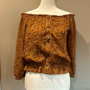 Moon & Stars Floral Peasant Blouse